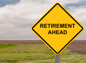 Retirement ahead sign. The 4% Pension Rule.